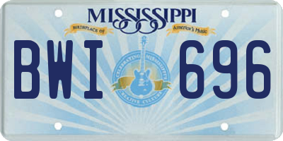 MS license plate BWI696