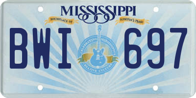MS license plate BWI697