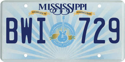 MS license plate BWI729