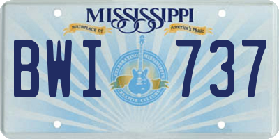 MS license plate BWI737