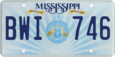 MS license plate BWI746