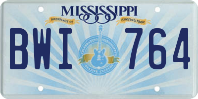 MS license plate BWI764