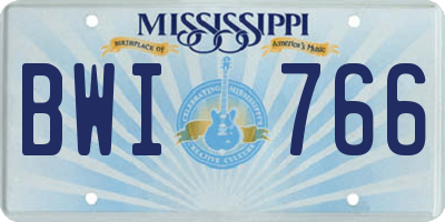 MS license plate BWI766