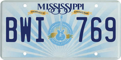 MS license plate BWI769
