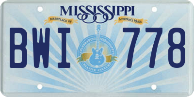 MS license plate BWI778