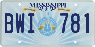 MS license plate BWI781