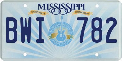 MS license plate BWI782