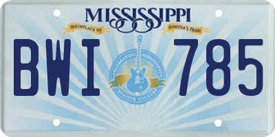 MS license plate BWI785
