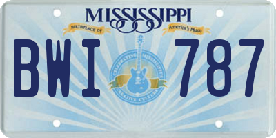 MS license plate BWI787