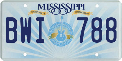 MS license plate BWI788