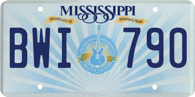 MS license plate BWI790