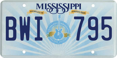 MS license plate BWI795