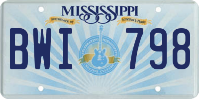 MS license plate BWI798
