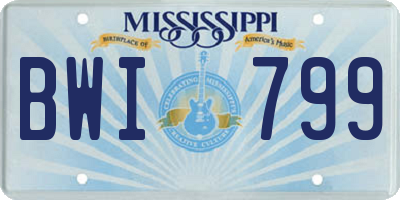 MS license plate BWI799