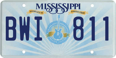 MS license plate BWI811