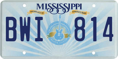 MS license plate BWI814