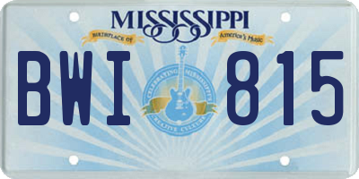 MS license plate BWI815
