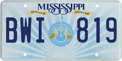 MS license plate BWI819