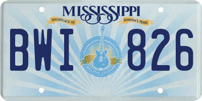 MS license plate BWI826