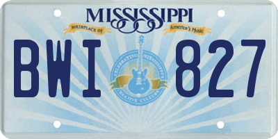 MS license plate BWI827