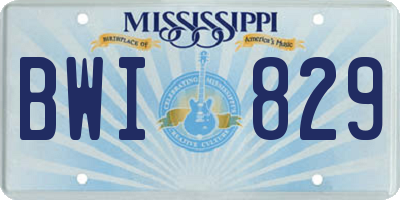 MS license plate BWI829