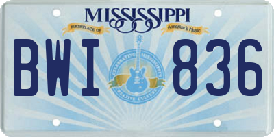 MS license plate BWI836