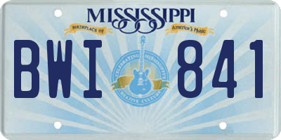 MS license plate BWI841