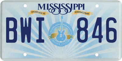 MS license plate BWI846