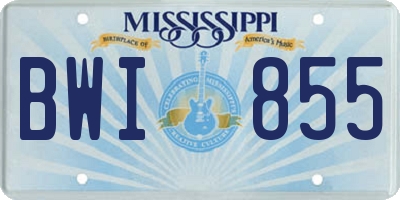 MS license plate BWI855