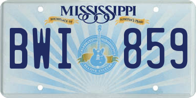 MS license plate BWI859