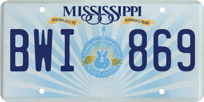 MS license plate BWI869