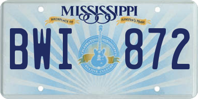 MS license plate BWI872