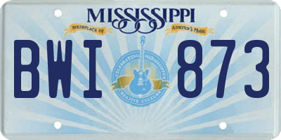 MS license plate BWI873