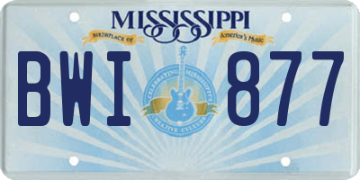 MS license plate BWI877