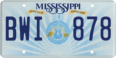 MS license plate BWI878