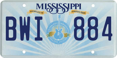 MS license plate BWI884
