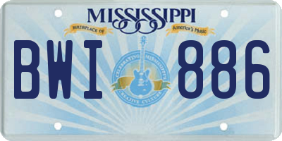 MS license plate BWI886