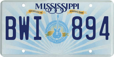 MS license plate BWI894
