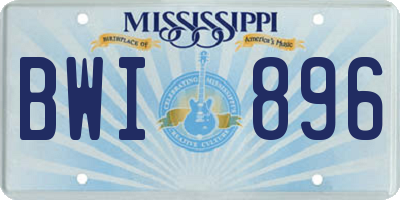 MS license plate BWI896