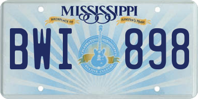 MS license plate BWI898
