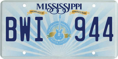 MS license plate BWI944