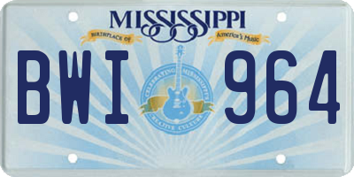 MS license plate BWI964