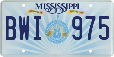 MS license plate BWI975