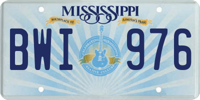 MS license plate BWI976