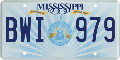 MS license plate BWI979