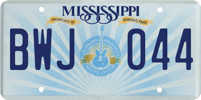 MS license plate BWJ044