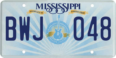 MS license plate BWJ048