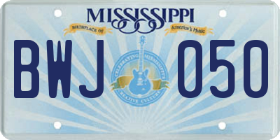 MS license plate BWJ050