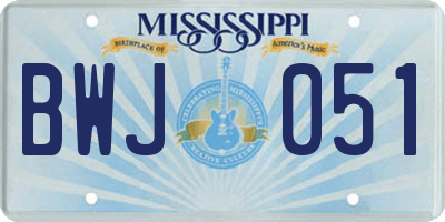 MS license plate BWJ051