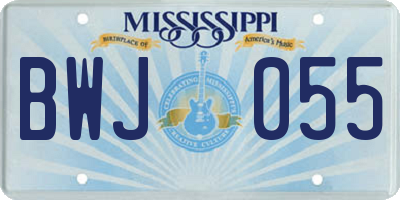 MS license plate BWJ055